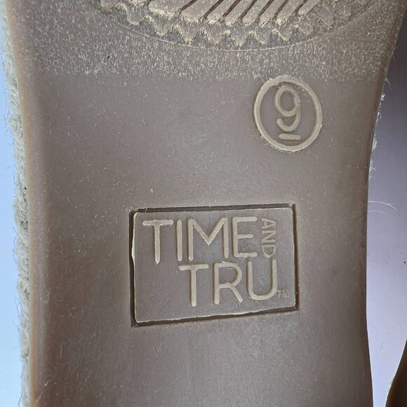 Time And Tru Womens 0889487984542 Canvas Striped Slip-On Size 9 Espadrille - Picture 9 of 10